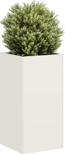 vidaXL Plantekasse hvit 40x40x80 cm kaldvalset stål