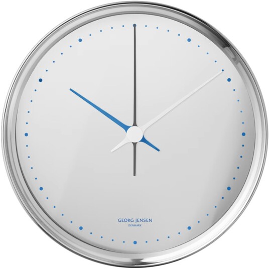 Georg Jensen Koppel Veggklokke 22 cm Rustfritt Stål / Blå
