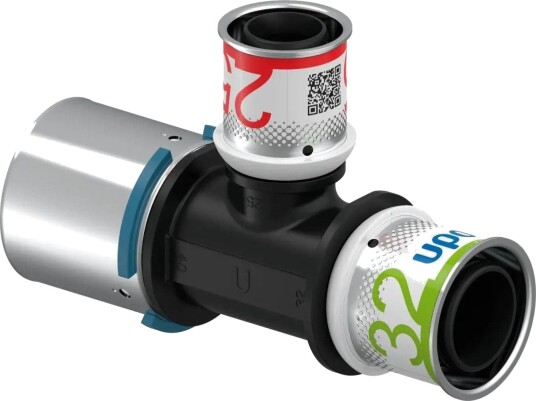 Uponor S-press Ppsu Kompositt T-rør 40-25-32mm Uponor S-press Ppsu Kompositt T-rør 40-25-32mm