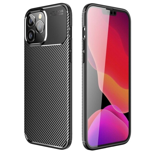 INCOVER iPhone 14 Pro Karbonfiber Fleksibel Plast Deksel - Svart