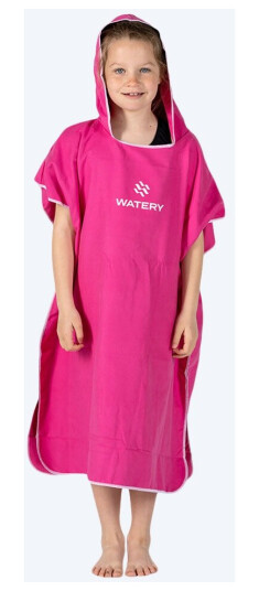 Watery badeponcho til junior - Microfiber - Rosa