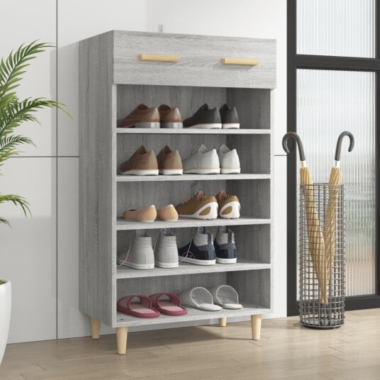vidaXL Skohylle grå sonoma 60x35x105 cm konstruert tre vidaXL Skohylle grå sonoma 60x35x105 cm konstruert tre