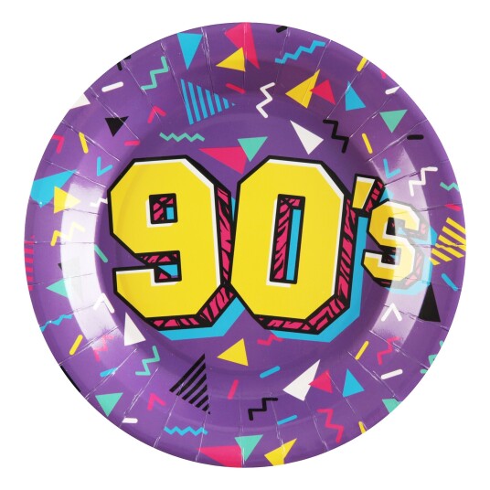 Santex Papptallerkener 90s Party - 10-pakning