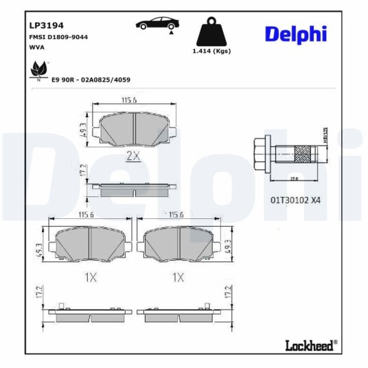 Bremseklosser DELPHI LP3194