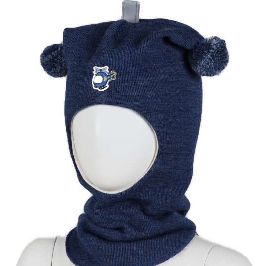 KiVAT helicopter balaklava ull – jeansblå multicolor bobbles 1 2år KiVAT helicopter balaklava ull – jeansblå multicolor bobbles 1 2år