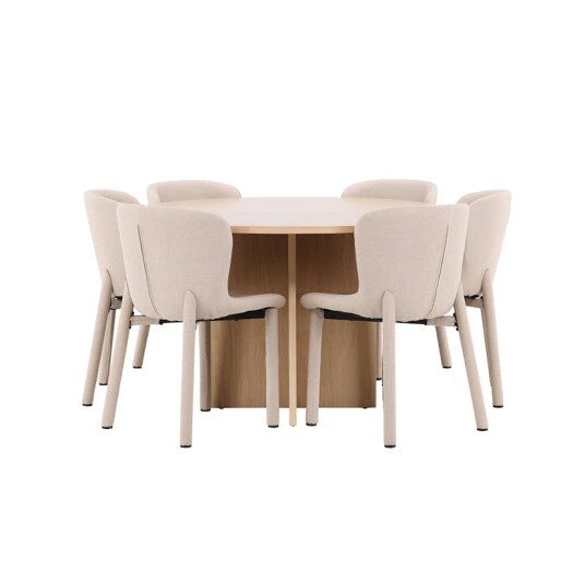 Spisegruppe Venture Home Strada Ø120 cm med 6st Astoria Spisestoler