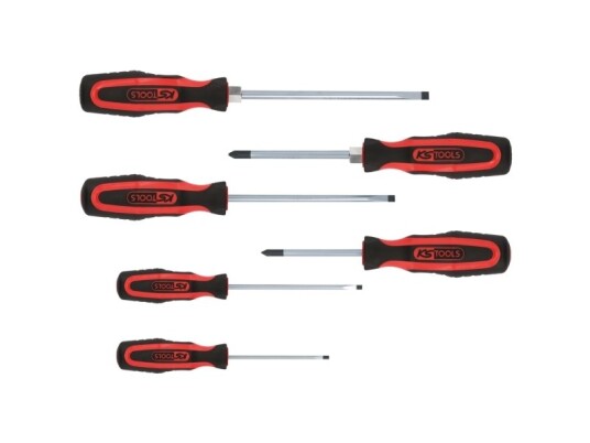 Ks Tools 6-delt Skrutrekkersett med 2-komponent Håndtak Ks Tools 6-delt Skrutrekkersett med 2-komponent Håndtak