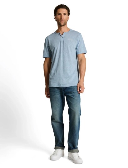 Tom Tailor Fine Striped Serafino   Blue   XL