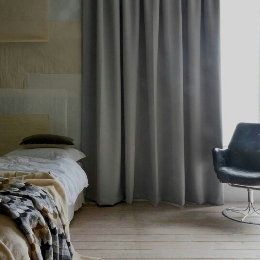 Mimou Lystett Hotellgardin Dobbel Bredde 290x270 cm Grå