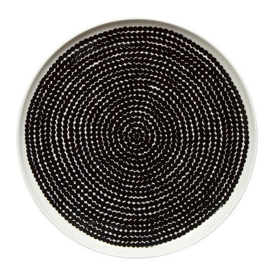 Marimekko Räsymatto tallerken diameter 25 cm sort-hvit