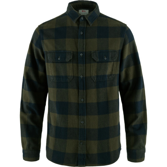 Fjellreven Men's Övik Heavy Flannel Shirt Deep Forest-dark Navy XS