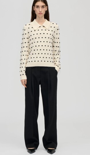 STINE GOYA 2386 Cotton Mix Bobble Polo Collar   CreaM