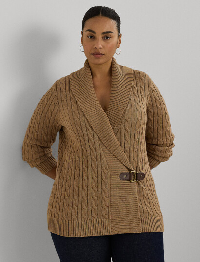 Lauren Women Buckled Cotton Sweater - Brown - 50-52