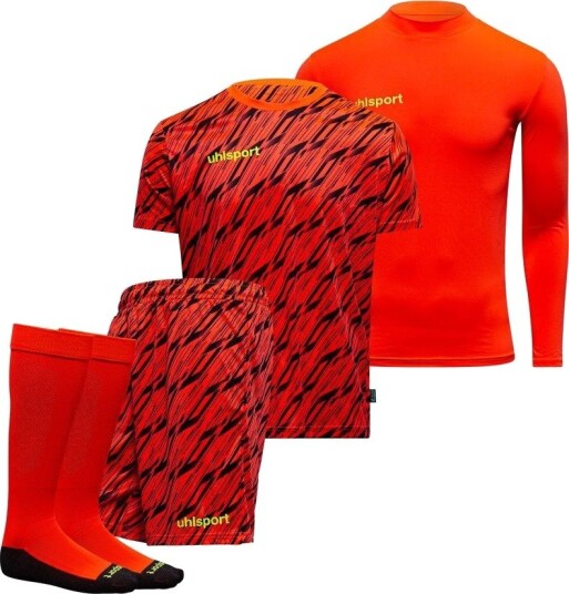 Uhlsport Keepersett Progressive Fluo Rød/Svart/Gul XXL