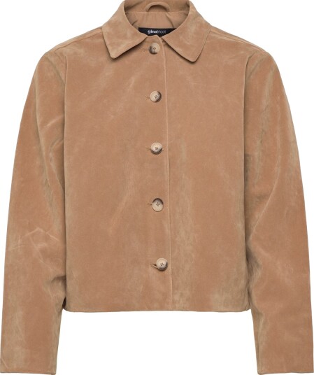 Gina Tricot Faux Suede Short Jacket Beige M Gina Tricot Faux Suede Short Jacket Beige M