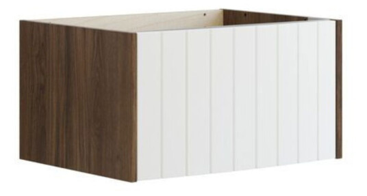 Dansani Inzo Vintage Rillet Servantskap 1 Skuff   Buet Brun Eik/hvit Matt / 60cm