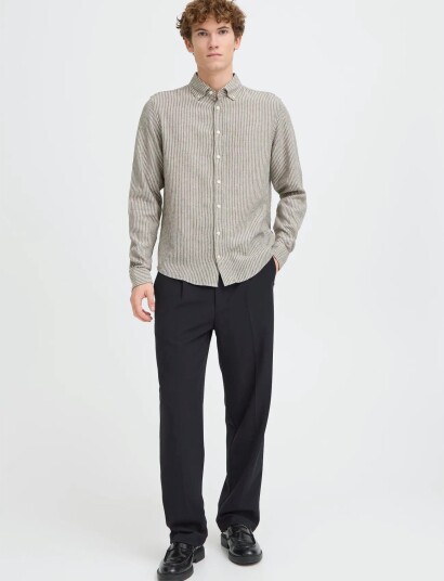 Casual Friday Cfhanes Linen Mix Ls Shirt Brown XXXL Casual Friday Cfhanes Linen Mix Ls Shirt Brown XXXL