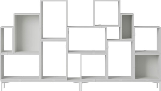 Stacked Configuration 3 Book Shelf Grey