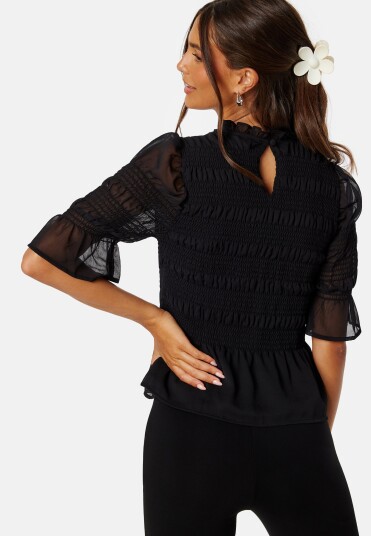 BUBBLEROOM Shannon Smock Blouse Black L