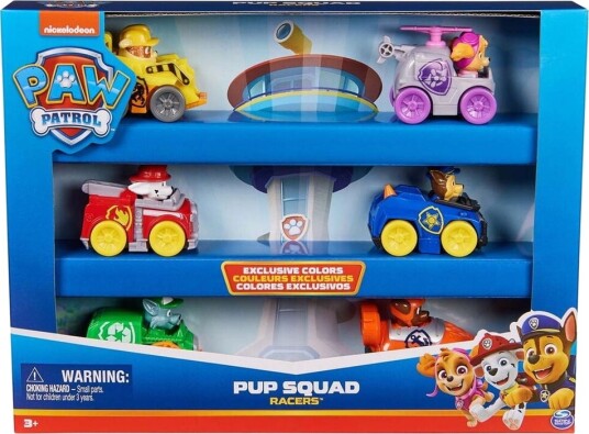 PAW Patrol Pup Squad Racer Figurer Gavepakke - 6 Lekebiler i Plast for Barn 3+ år PAW Patrol Pup Squad Racer Figurer Gavepakke - 6 Lekebiler i Plast for Barn 3+ år