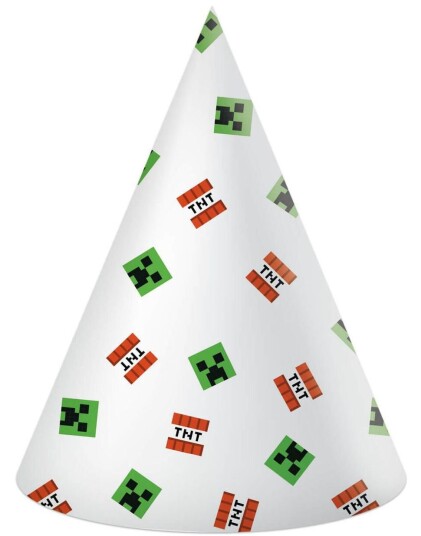 6 stk Partyhatter Minecraft Party