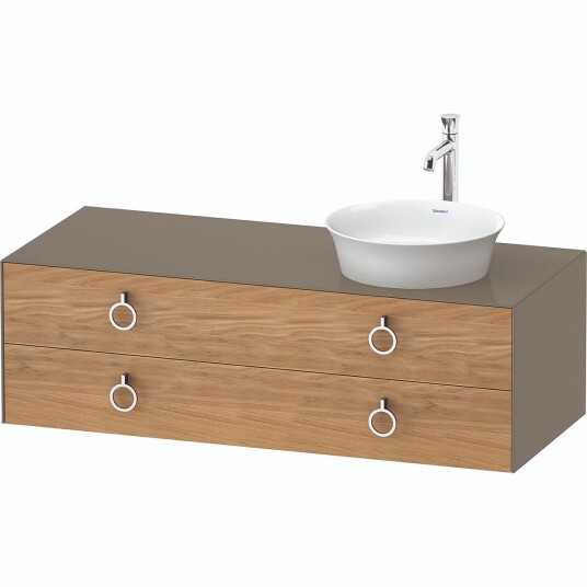 Duravit White Tulip Servantskap 2 skuf. 130x55x40,8 cm Eik/Stengrå Høyglans