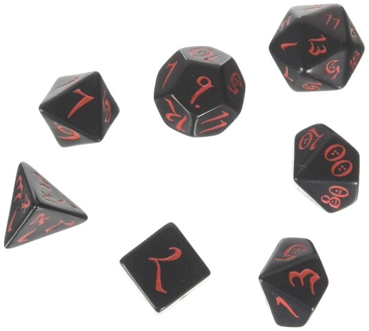 Classic RPG Poly Black /Red (7) Terningsett - Rollespill fra Outland