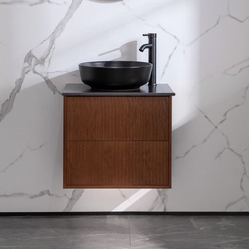 Bathlife Förtjust Servantskap 2 skuffer 60x46x50 cm Push-Open Brun Eik Bathlife Förtjust Servantskap 2 skuffer 60x46x50 cm Push-Open Brun Eik
