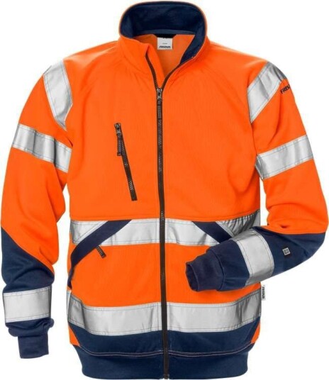 Fristads Sweatshirt-Jacka 7426 Shv, Klass 3 Varsel Orange/marinblå 3xl