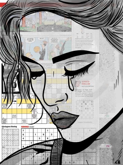 Poster Trist Jente Kunstverk Poster Trist Jente Kunstverk
