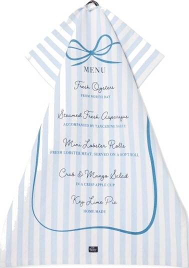 Lexington Home Party Menu Org Cotton Kitchen Towel - Blue - 50X70