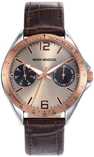 Mark Maddox Herreklokke HC7006 45 Classic Lær Ø44 mm