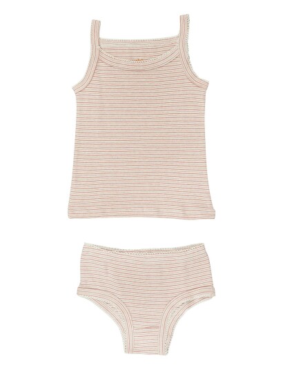 Copenhagen Colors Strap Top And Underpants Striped Pink 104