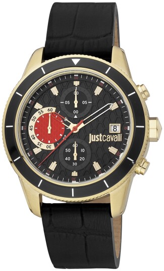Just Cavalli Herreklokke JC1G215L0025 Classic Sort/Lær Ø42 mm