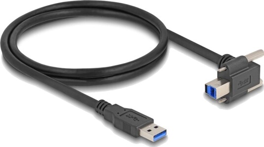 Delock Usb 5 Gbps Kabel Usb Type A Hann Rett Til Usb Type B Hann Med Skrueavstand 22 Mm 90° Vinklet Oppover