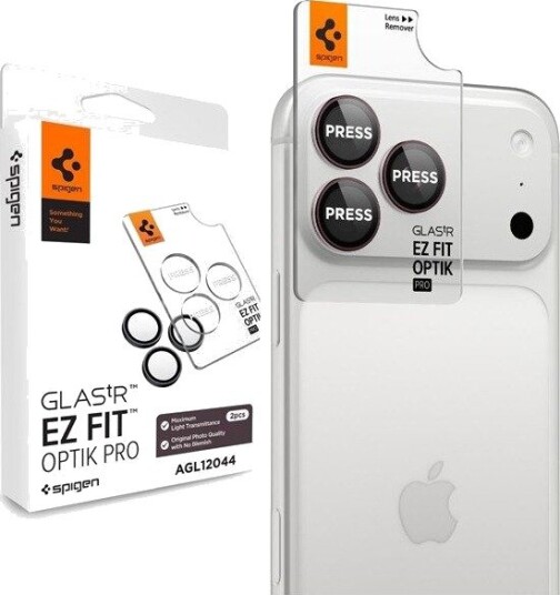 Spigen Glass tR EZ Fit Optik Pro Kameralinsebeskytter 2-Pack til iPhone 18 Pro/Max - Burgunder