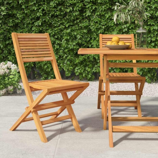 vidaXL Klappstoler 2 stk 47x62x90 cm heltre teak