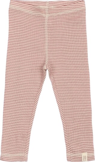 Petit Piao Ppdante Leggings Merino Wool Striped NOSTALGIC ROSE/DARK OFF WHITE 122
