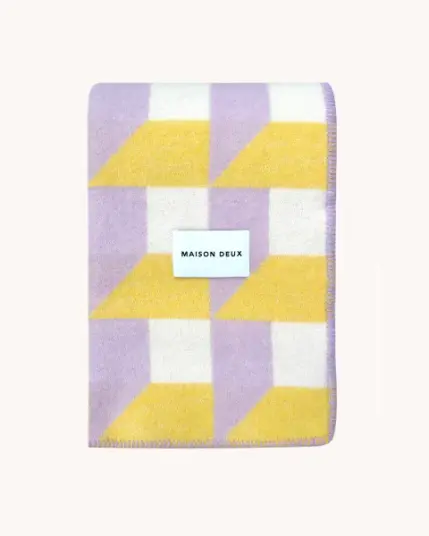 Maison Deux Cubics Pledd Lilla/Gul