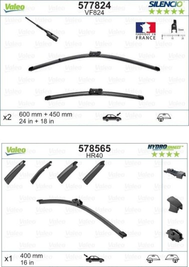 VALEO VAL298N0093 Vindusvisker