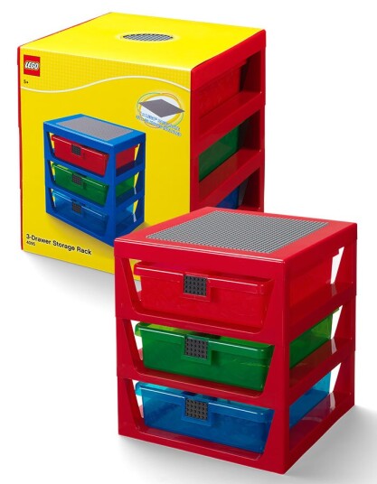 LEGO Storage oppbevaringshylle med 3 skuffer Bright red LEGO Storage oppbevaringshylle med 3 skuffer Bright red