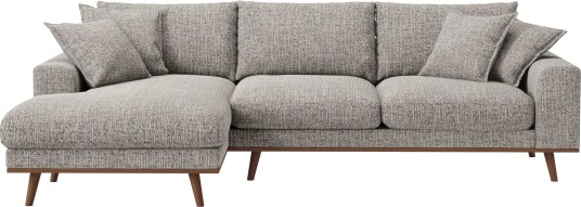 Copenhagen Premium 4 personers Venstrevendt L formet Dyb Divansofa i Chenille Grå