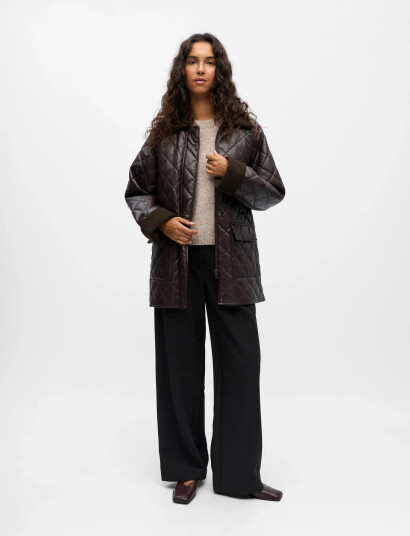 Object Objjuna L/S Re Quilted Jacket 140 - Brown - 34 Object Objjuna L/S Re Quilted Jacket 140 - Brown - 34