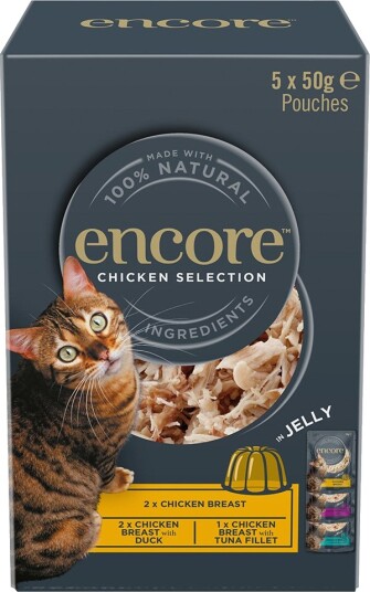 Encore Våtfôr Cat Jelly Pouch Mix Kyllingutvalg 2 3 Varianter 5 X 50 G