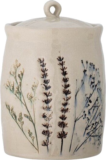 Bloomingville - Bea krukke m/lokk 1,3L natur Bloomingville - Bea krukke m/lokk 1,3L natur