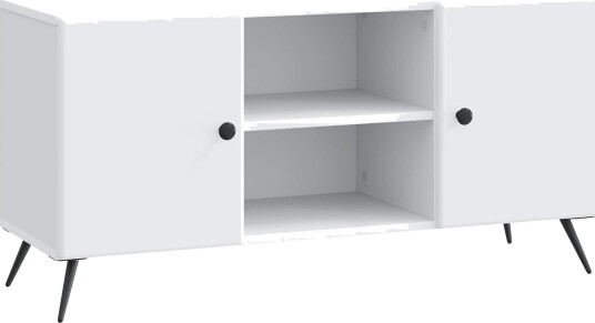 TV skap Hvit 102 x 34,5 x 50 cm Konstruert tre TV skap Hvit 102 x 34,5 x 50 cm Konstruert tre