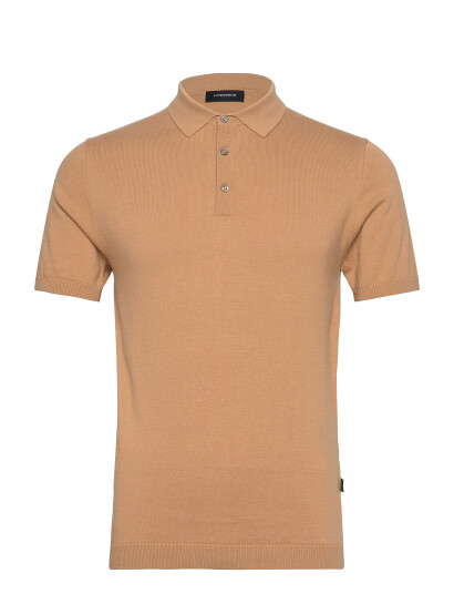 Lindbergh Polo S/S With Buttons - Brown - S