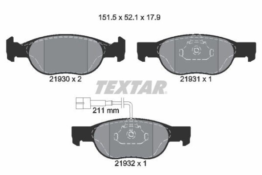Bremseklosser TEXTAR 2193002 Bremseklosser TEXTAR 2193002