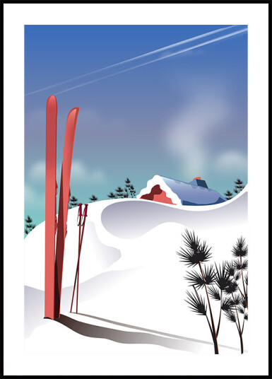 Ski landscape Plakat Plakat / 70x100cm