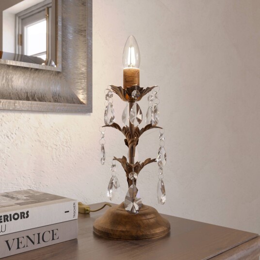 ONLI Bordlampe Teresa med krystaller uten skjerm ONLI Bordlampe Teresa med krystaller uten skjerm
